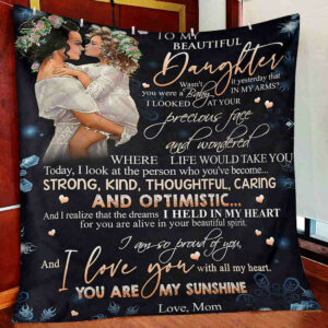 Daughter Blanket, To My Daughter Blanket, I Love You With All My Heart Quilt Blanket, 50 x 60 inch, Sherpa Blanket