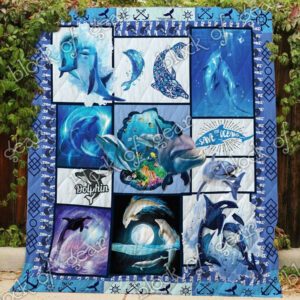 Dolphin 01 Dolphin 1012 Quilt Blanket Christmas Christmas Gifts Merry Christmas Holiday Gifts Gift Dhc03011703Dd , 50 x 60 Inch, Quilt Bed Set