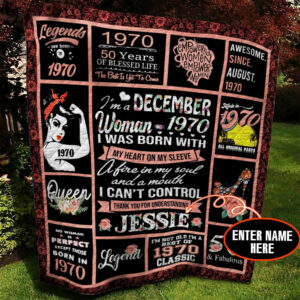 December 1970 Personalized Quilt Blanket BBB010605NB , 50 x 60 Inch, Quilt Bed Set