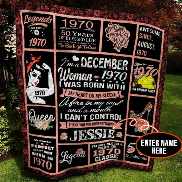 December 1970 Personalized Quilt Blanket Bbb010605Nb , 50 X 60 Inch, Quilt Bed Set