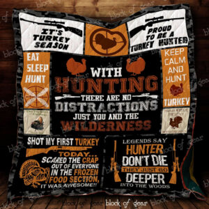 Turkey Hunting Quilt Blanket ABC24106764 , 50 x 60 Inch, Quilt Bed Set