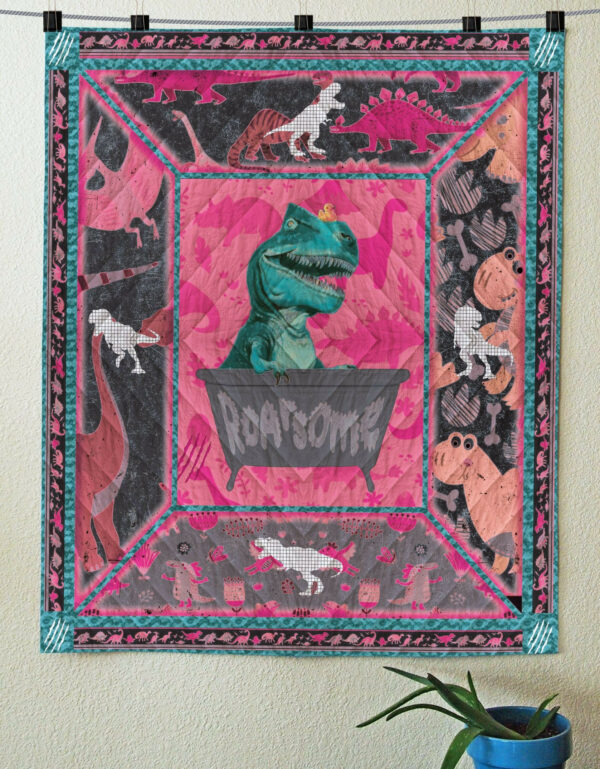 Dinosaur Quilt Blanket C9B300501Ct , 50 X 60 Inch, Quilt Bed Set