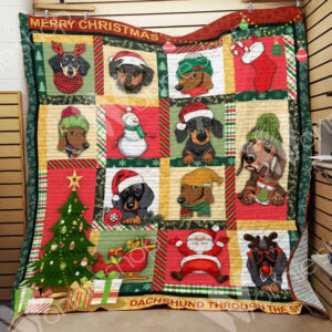 Dachshund Merry Paws Quilt Blanket Dhc04011874Dd , 50 x 60 Inch, Quilt Bed Set