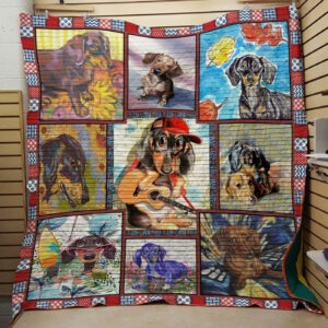Dachshund Dogs With Guitar Quilt Blanket DHC020120952TD , 50 x 60 Inch, Quilt Bed Set