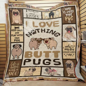 Pug Dog Quilt Blanket DHC1002593TD , 50 x 60 Inch, Quilt Bed Set