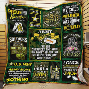 Proud Army Mom 1 T1 GS-CL-NT2910 Quilt Blanket , 50 x 60 Inch, Quilt Bed Set