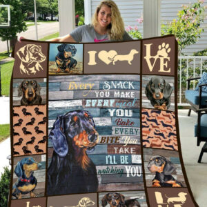 Dachshund Ill Be Watching You Quilt Blanket DHC31121585TD , 50 x 60 Inch, Quilt Bed Set