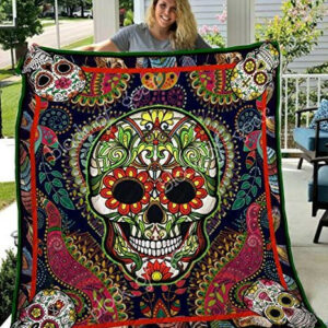 Sugar Skull 01 Sugar Skull 2709 Quilt Blanket Chrismas Gift Dhc04011201Dd , 50 x 60 Inch, Quilt Bed Set
