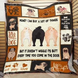 Pug Dog CL15100286MDQ Quilt Blanket , 50 x 60 Inch, Quilt Bed Set
