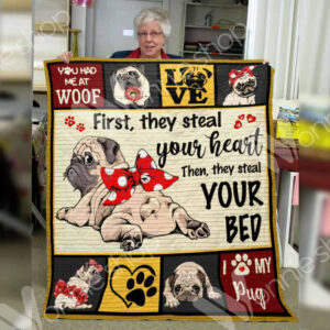 Pug Quilt Blanket DHC13122804VT , 50 x 60 Inch, Quilt Bed Set