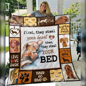 Dachshund Stay With Me Quilt Blanket DHC31121284TD , 50 x 60 Inch, Quilt Bed Set