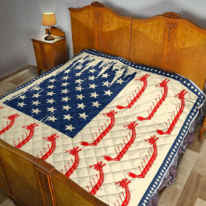 Dragon Boat American Flag Quilt Blanket Dhc1312789Dd , 50 x 60 Inch, Quilt Bed Set