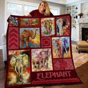 Elephant Quilt Blanket BBB240221SM , 50 x 60 Inch, Quilt Bed Set