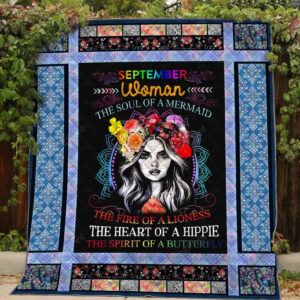 Personalized Hippie The Spirit Of A Butterfly Quilt Blanket Great Customized Perfect Gifts For Hippie, 50 x 60 Inch, Quilt Bed Set