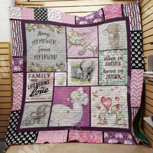 Elephant Mom Quilt Blanket DHC1102973TD , Quilt Bed Set Size Single, Twin, Full, Queen, King, Super King