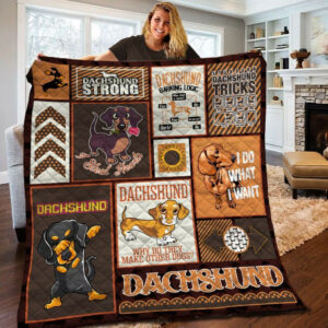 Dachshund Quilt Blanket BBB190207SM , 50 x 60 Inch, Quilt Bed Set