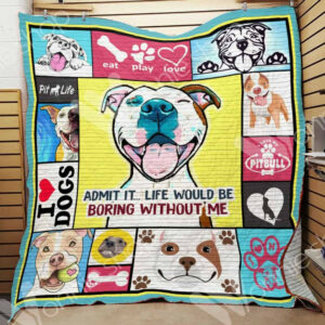 Pitbull Dog CL15100279MDQ Quilt Blanket , 50 x 60 Inch, Quilt Bed Set