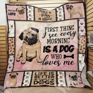 Pug Dog Quilt Blanket DHC0602690TD , 50 x 60 Inch, Quilt Bed Set