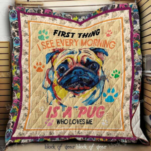 Pug CLD180751 Quilt Blanket , 50 x 60 Inch, Quilt Bed Set