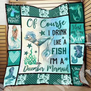 December Mermaid Quilt Blanket DHC0602577TD , 50 x 60 Inch, Quilt Bed Set