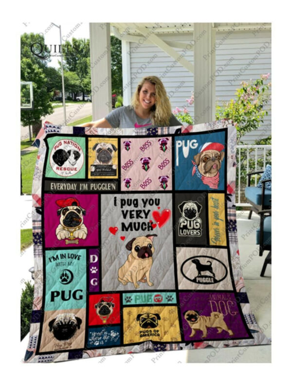 Pug I Pug You Quilt Blanket Dhc0201201375Td , 50 X 60 Inch, Quilt Bed Set