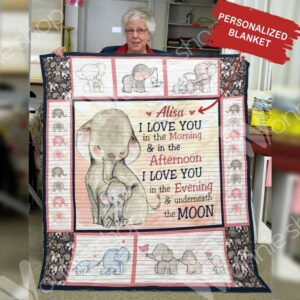 Personalized Elephant Quilt Blanket DHC0602883TD , 50 x 60 Inch, Quilt Bed Set