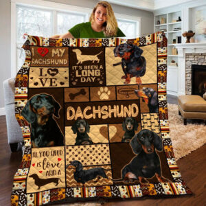 Dachshund Quilt Blanket BBT170328DB , 50 x 60 Inch, Quilt Bed Set