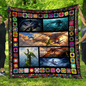 Dragon Quilt Blanket DHC1001659VT , 50 x 60 Inch, Quilt Bed Set