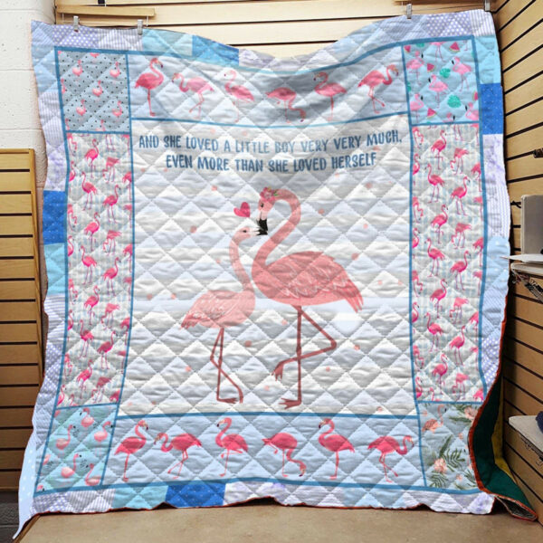 Blue Flamingo Mama Quilt Blanket Blanket Dhc191262Vt , 50 X 60 Inch, Quilt Bed Set