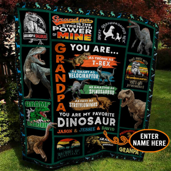Dinosaur Grandpa Personalized Quilt Blanket Bbb110604Nb , 50 X 60 Inch, Quilt Bed Set
