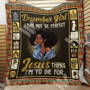 December Black Women Quilt Blanket DHC06021150TD , 50 x 60 Inch, Quilt Bed Set