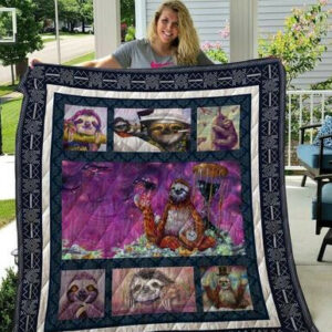 Quisloth001 Sloth Quilt Blanket on Sale Now , Quilt Bed Set Size Single, Twin, Full, Queen, King, Super King