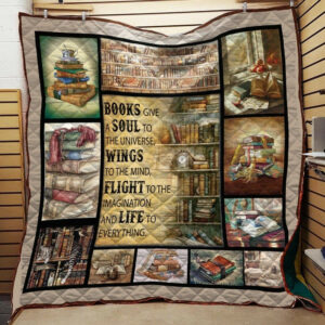 Reading Book Give A Soul Quilt Blanket Dhc04011938Dd , 50 x 60 Inch, Quilt Bed Set
