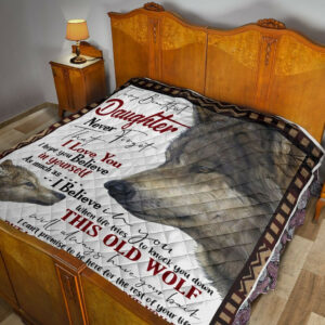 Dad To Daughter Quilt Blanket DHC02011501DD , 50 x 60 Inch, Quilt Bed Set