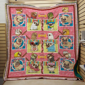 Pug Bon Apetit Quilt Blanket DHC0201201031TD , 50 x 60 Inch, Quilt Bed Set