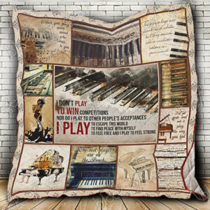 Piano World Of Music Quilt Blanket DHC3112808TD , 50 x 60 Inch, Quilt Bed Set