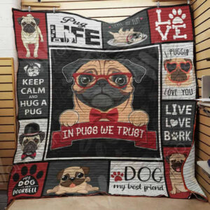 Pug Dog Quilt Blanket DHC1002596TD , 50 x 60 Inch, Quilt Bed Set