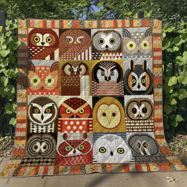 Owl Hm220508 Quilt Blanket , 50 X 60 Inch, Quilt Bed Set