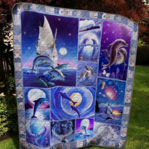 Dolphin Quilt Blanket DHC131235VT , 50 x 60 Inch, Quilt Bed Set