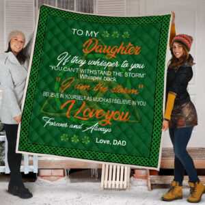 Dad To My Daughter Irish GS-CL-DT3101 Quilt Blanket , 50 x 60 Inch, Quilt Bed Set