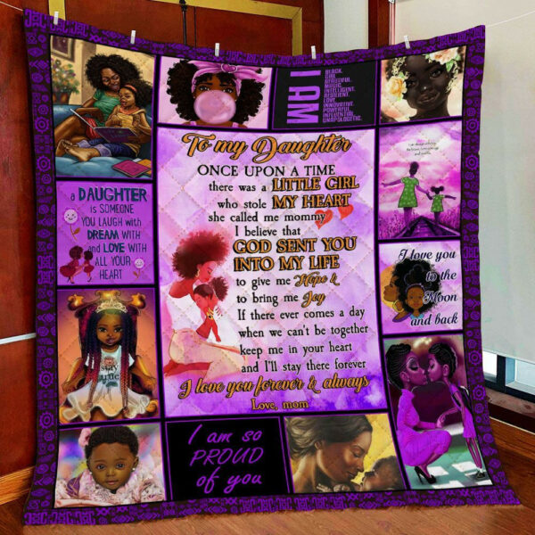To My Daughter Black Girl Love You Gs-Cl-Ld2506 Quilt Blanket , 50 X 60 Inch, Quilt Bed Set