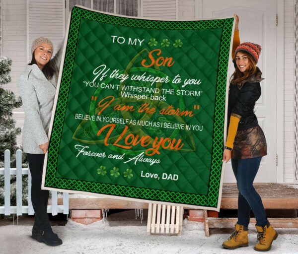 Dad To My Son Irish Gs-Cl-Dt3101 Quilt Blanket , 50 X 60 Inch, Quilt Bed Set