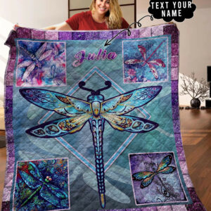 Dragonfly Personalized Quilt Blanket C9B110602HD , 50 x 60 Inch, Quilt Bed Set