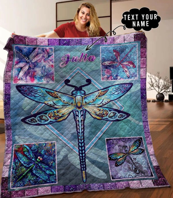 Dragonfly Personalized Quilt Blanket C9B110602Hd , 50 X 60 Inch, Quilt Bed Set