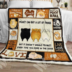 Pomeranian Dog Sherpa Quilt Blanket DHC0102514TD , Quilt Bed Set Size Single, Twin, Full, Queen, King, Super King