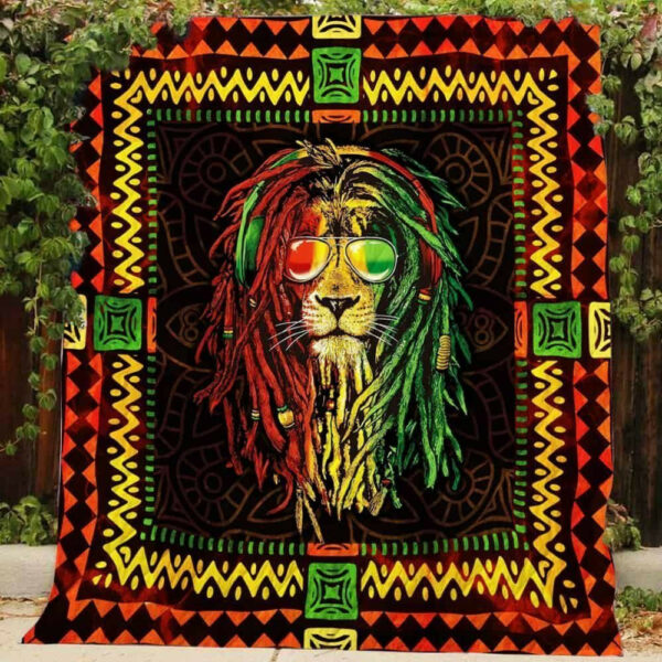 Rasta Lion Cl110608 Quilt Blanket , 50 X 60 Inch, Quilt Bed Set