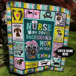 Dachshund Nurse Personalized Quilt Blanket BBB290592HT , Quilt Bed Set Size Single, Twin, Full, Queen, King, Super King