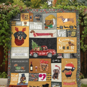 Dachshund I Love My Dachshund Quilt Blanket Dhc04011887Dd , Quilt Bed Set Size Single, Twin, Full, Queen, King, Super King
