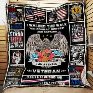 Proud Woman Veteran CL19100697MDQ Quilt Blanket , Quilt Bed Set Size Single, Twin, Full, Queen, King, Super King