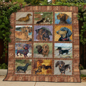 Dachshund Vintage Dachshund GS-CL-DT2706 Quilt Blanket , Quilt Bed Set Size Single, Twin, Full, Queen, King, Super King
